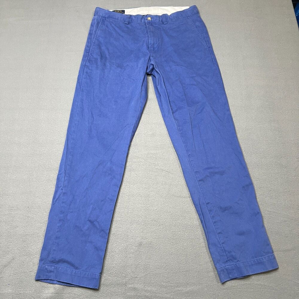 Polo Ralph Lauren Chino Pants Mens 31 X 30 Blue Slim Fit Slash Pocket Flat Front